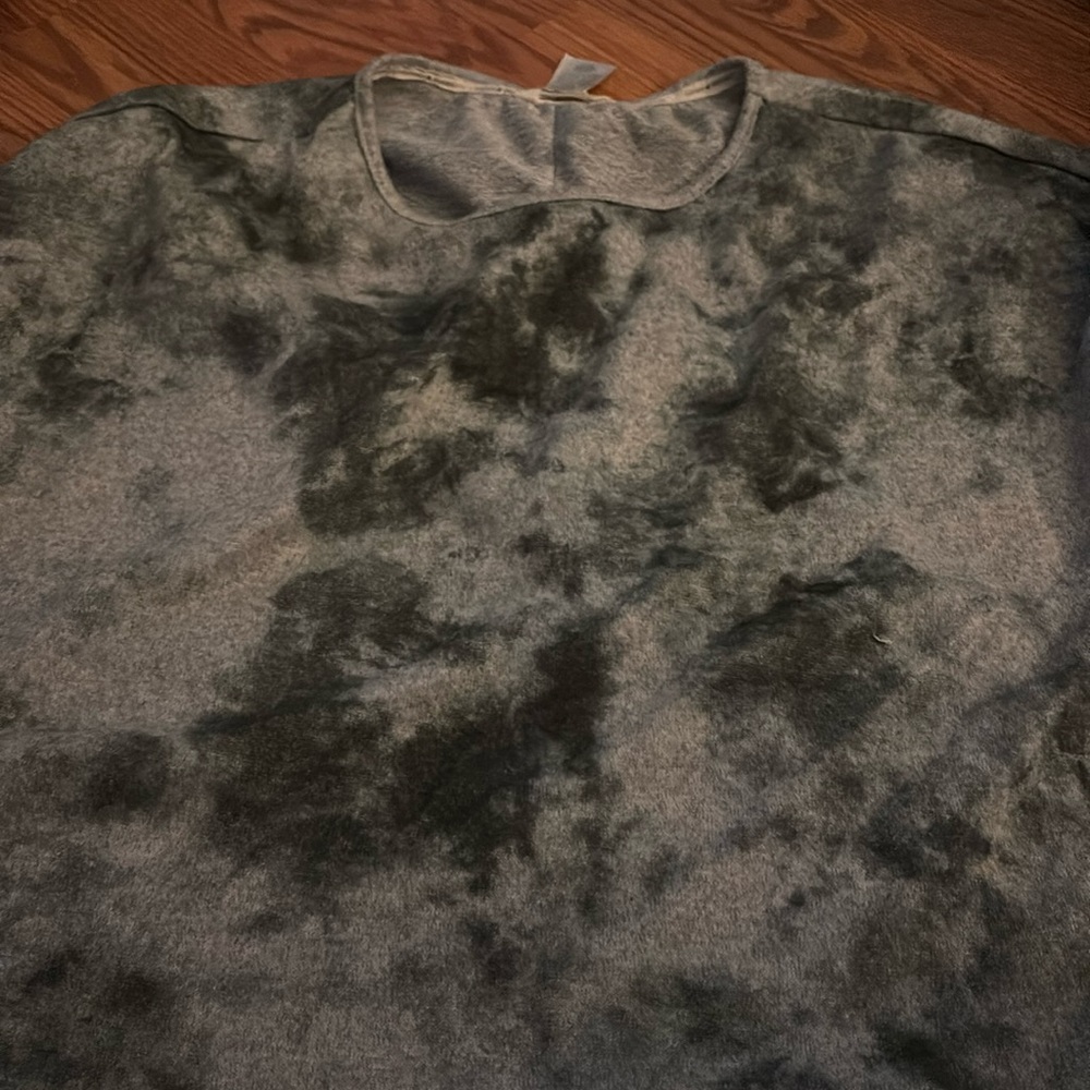 Green and Grey tie dye long sleeve sleep shirt